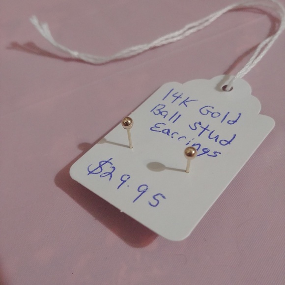 ✨14K Gold Ball Stud Earrings | Unisex - Picture 3 of 6